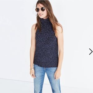 EUC Madewell Turtleneck Cutaway Sweatervest Size S Merino Wool Blend